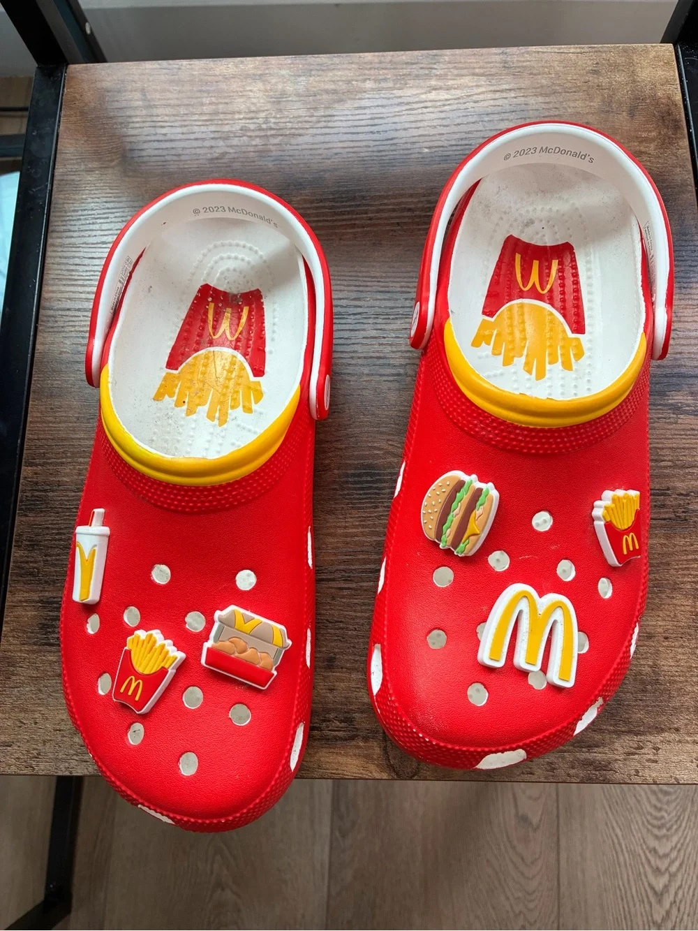McDonald’s x Crocs red clogs food themed jibbitz limited edition